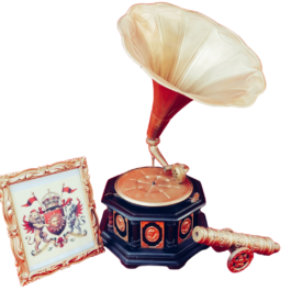 2.ANTIQUE VINTAGE GRAMOPHONE